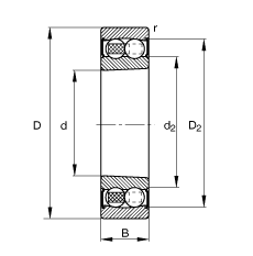 ���{(di��o)�����S�� 2208-K-2RS-TVH-C3, ����(j��) DIN 630 ��(bi��o)��(zh��n)����Ҫ�ߴ�, �F�����F�� 1:12���ɂ�(c��)���ܷ�