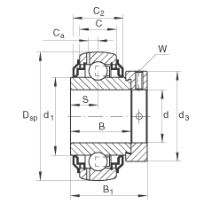���������S�� GE25-KRR-B-2C, ������Ȧ��ƫ���iȦ��λ�� �ɂ�(c��) R ���ܷ�