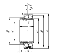 �{(di��o)�ĝL���S�� 21308-E1-K + H308, ����(j��) DIN 635-2 ��(bi��o)��(zh��n)����Ҫ�ߴ�, ���F�׺;o����
