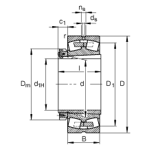 �{(di��o)�ĝL���S�� 23948-K-MB + H3948, ����(j��) DIN 635-2 ��(bi��o)��(zh��n)����Ҫ�ߴ�, ���F�׺;o����